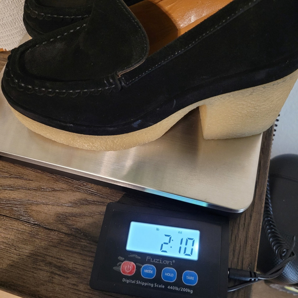 MARC FISHER Lina Platform Loafer suede Black platform 9 New $160, Defected - Picture 12 of 12